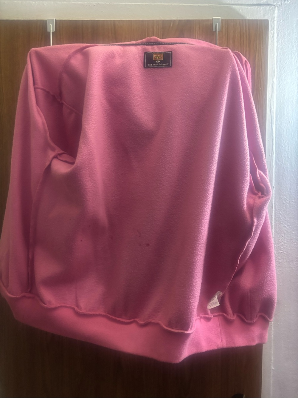 Pink Zip-Up Hoodie Jacket with Rhinestone Script - Picture 3 of 6